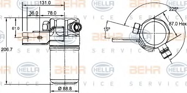 BEHR HELLA SERVICE 8FT 351 192-391 Осушитель, кондиционер для AUDI A8 (Ауди А8) BEHR HELLA SERVICE 8FT 351 192-391 Осушитель, кондиционер для AUDI A8 (Ауди А8)