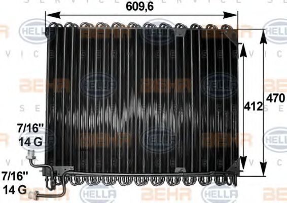 BEHR HELLA SERVICE 8FC 351 300-151 Конденсатор, кондиционер для MERCEDES-BENZ MK (Мэрcэдэс-бэнз Мк) BEHR HELLA SERVICE 8FC 351 300-151 Конденсатор, кондиционер для MERCEDES-BENZ MK (Мэрcэдэс-бэнз Мк)