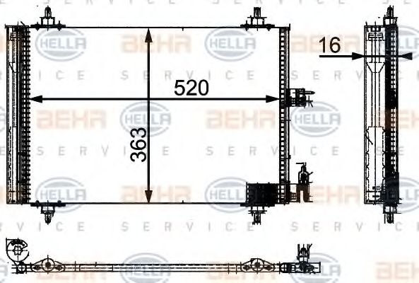 BEHR HELLA SERVICE 8FC 351 301-031 Конденсатор, кондиционер для PEUGEOT PARTNER PATAGONICA / URBANA (Пежо Партнер патагоника / урбана) BEHR HELLA SERVICE 8FC 351 301-031 Конденсатор, кондиционер для PEUGEOT PARTNER PATAGONICA / URBANA (Пежо Партнер патагоника / урбана)