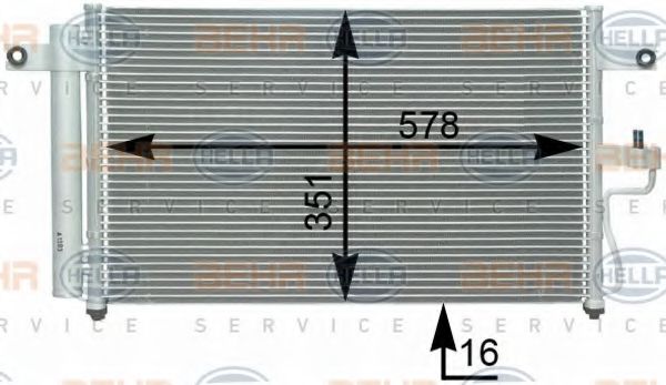 BEHR HELLA SERVICE 8FC 351 302-311 Конденсатор, кондиционер для HYUNDAI ACCENT II (Хендай Акцент 2) BEHR HELLA SERVICE 8FC 351 302-311 Конденсатор, кондиционер для HYUNDAI ACCENT II (Хендай Акцент 2)