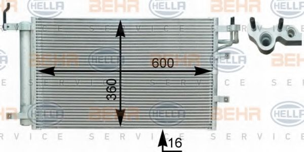 BEHR HELLA SERVICE 8FC 351 303-081 Конденсатор, кондиционер для KIA CERATO (Киа Cэрато) BEHR HELLA SERVICE 8FC 351 303-081 Конденсатор, кондиционер для KIA CERATO (Киа Cэрато)