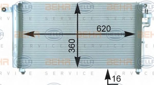 BEHR HELLA SERVICE 8FC 351 303-111 Конденсатор, кондиционер для KIA RIO II (Киа Рио 2) BEHR HELLA SERVICE 8FC 351 303-111 Конденсатор, кондиционер для KIA RIO II (Киа Рио 2)