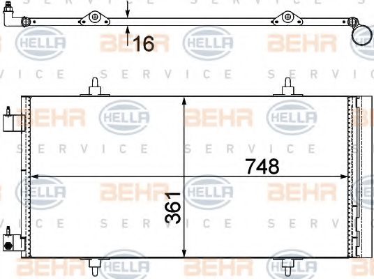 BEHR HELLA SERVICE 8FC 351 303-651 Конденсатор, кондиционер для PEUGEOT (Пежо) BEHR HELLA SERVICE 8FC 351 303-651 Конденсатор, кондиционер для PEUGEOT (Пежо)