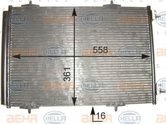 BEHR HELLA SERVICE 8FC 351 303-661 Конденсатор, кондиционер для PEUGEOT (Пежо) BEHR HELLA SERVICE 8FC 351 303-661 Конденсатор, кондиционер для PEUGEOT (Пежо)