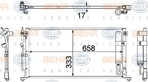 BEHR HELLA SERVICE 8FC 351 304-441 Конденсатор, кондиционер для MITSUBISHI LANCER (Митсубиши/митсубиси Ланcэр) BEHR HELLA SERVICE 8FC 351 304-441 Конденсатор, кондиционер для MITSUBISHI LANCER (Митсубиши/митсубиси Ланcэр)