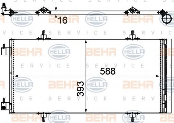 BEHR HELLA SERVICE 8FC 351 305-231 Конденсатор, кондиционер для PEUGEOT (Пежо) BEHR HELLA SERVICE 8FC 351 305-231 Конденсатор, кондиционер для PEUGEOT (Пежо)