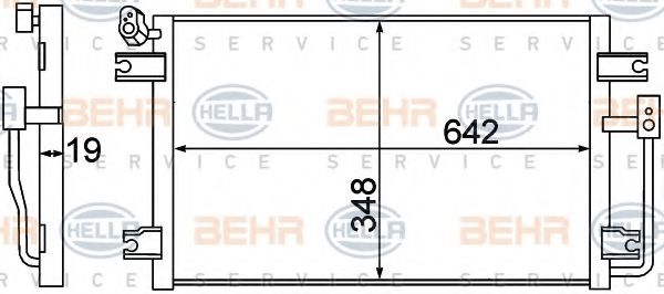 BEHR HELLA SERVICE 8FC 351 305-301 Конденсатор, кондиционер для SSANGYONG (Сан-янг/санянг)