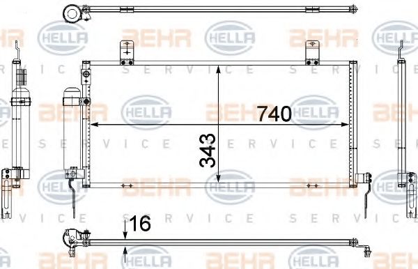 BEHR HELLA SERVICE 8FC 351 307-731 Конденсатор, кондиционер для MITSUBISHI GALANT (Митсубиши/митсубиси Галант) BEHR HELLA SERVICE 8FC 351 307-731 Конденсатор, кондиционер для MITSUBISHI GALANT (Митсубиши/митсубиси Галант)