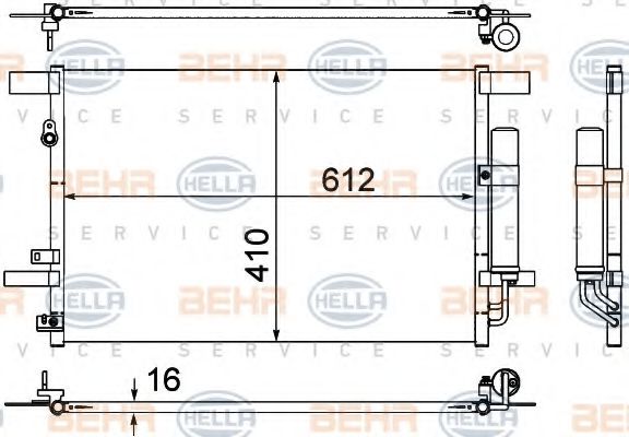 BEHR HELLA SERVICE 8FC 351 307-751 Конденсатор, кондиционер для MITSUBISHI LANCER (Митсубиши/митсубиси Ланcэр) BEHR HELLA SERVICE 8FC 351 307-751 Конденсатор, кондиционер для MITSUBISHI LANCER (Митсубиши/митсубиси Ланcэр)