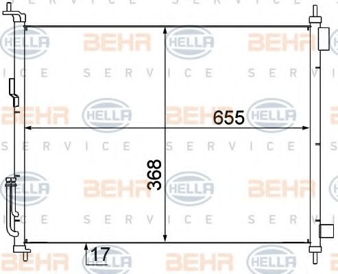BEHR HELLA SERVICE 8FC 351 307-781 Конденсатор, кондиционер для NISSAN MARCH III (Ниссан Марч 3) BEHR HELLA SERVICE 8FC 351 307-781 Конденсатор, кондиционер для NISSAN MARCH III (Ниссан Марч 3)