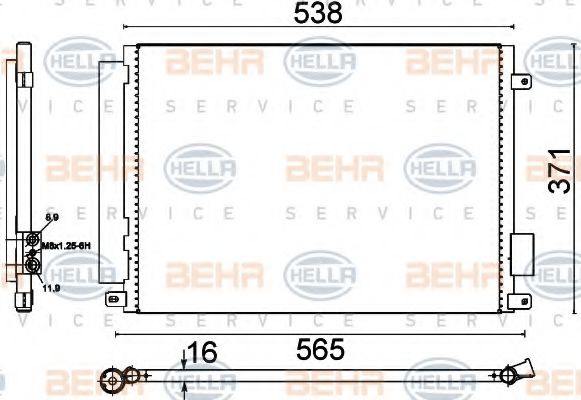 BEHR HELLA SERVICE 8FC 351 310-671 Конденсатор, кондиционер для FIAT 500 (Фиат 500) BEHR HELLA SERVICE 8FC 351 310-671 Конденсатор, кондиционер для FIAT 500 (Фиат 500)