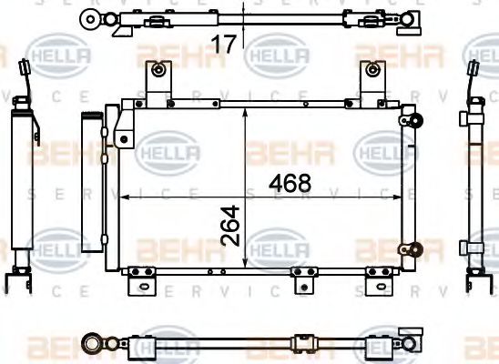 BEHR HELLA SERVICE 8FC 351 310-741 Конденсатор, кондиционер для DAIHATSU SIRION (Дайхатсу Сирион) BEHR HELLA SERVICE 8FC 351 310-741 Конденсатор, кондиционер для DAIHATSU SIRION (Дайхатсу Сирион)