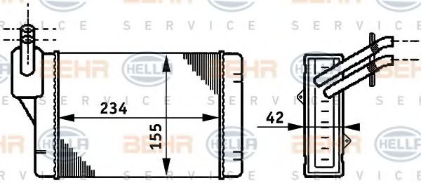 BEHR HELLA SERVICE 8FH 351 311-011 Теплообменник, отопление салона для VOLKSWAGEN JETTA II (Фольксваген Жэтта 2) BEHR HELLA SERVICE 8FH 351 311-011 Теплообменник, отопление салона для VOLKSWAGEN JETTA II (Фольксваген Жэтта 2)