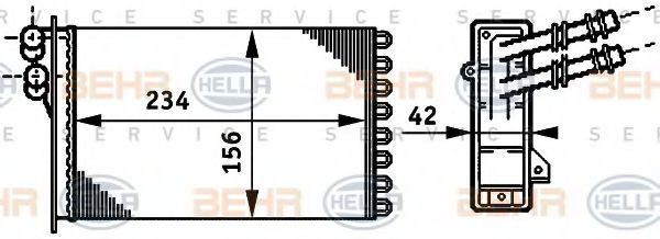 BEHR HELLA SERVICE 8FH 351 311-021 Теплообменник, отопление салона для AUDI TT (Ауди Тт) BEHR HELLA SERVICE 8FH 351 311-021 Теплообменник, отопление салона для AUDI TT (Ауди Тт)