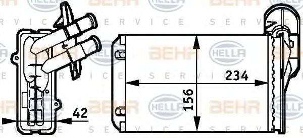 BEHR HELLA SERVICE 8FH 351 311-041 Теплообменник, отопление салона для VOLKSWAGEN JETTA II (Фольксваген Жэтта 2) BEHR HELLA SERVICE 8FH 351 311-041 Теплообменник, отопление салона для VOLKSWAGEN JETTA II (Фольксваген Жэтта 2)