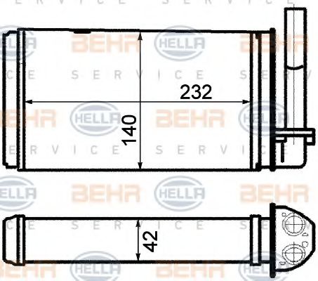 BEHR HELLA SERVICE 8FH 351 311-071 Теплообменник, отопление салона для PEUGEOT 205 II (Пежо 205 2) BEHR HELLA SERVICE 8FH 351 311-071 Теплообменник, отопление салона для PEUGEOT 205 II (Пежо 205 2)