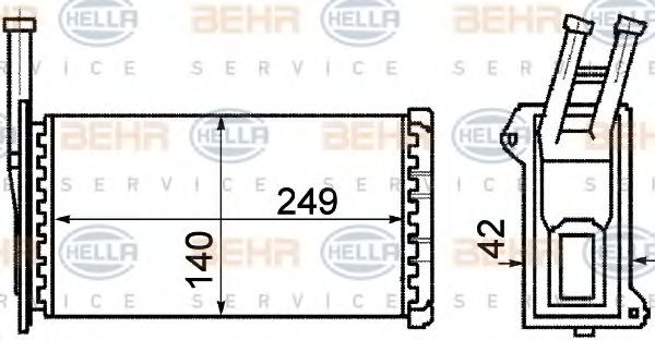 BEHR HELLA SERVICE 8FH 351 311-081 Теплообменник, отопление салона для FORD ORION II (Форд Орион 2) BEHR HELLA SERVICE 8FH 351 311-081 Теплообменник, отопление салона для FORD ORION II (Форд Орион 2)