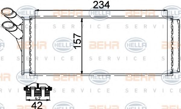 BEHR HELLA SERVICE 8FH 351 311-421 Теплообменник, отопление салона для AUDI 90 (Ауди 90) BEHR HELLA SERVICE 8FH 351 311-421 Теплообменник, отопление салона для AUDI 90 (Ауди 90)