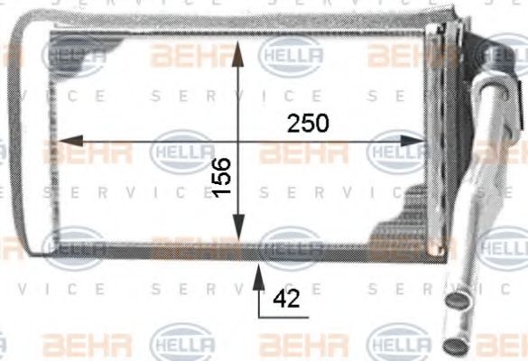 BEHR HELLA SERVICE 8FH 351 312-001 Теплообменник, отопление салона для PEUGEOT 205 II (Пежо 205 2) BEHR HELLA SERVICE 8FH 351 312-001 Теплообменник, отопление салона для PEUGEOT 205 II (Пежо 205 2)