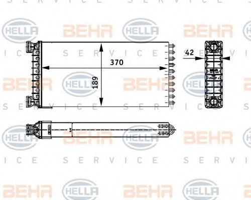 BEHR HELLA SERVICE 8FH 351 312-551 Теплообменник, отопление салона для MAN TGX (Ман Тгx) BEHR HELLA SERVICE 8FH 351 312-551 Теплообменник, отопление салона для MAN TGX (Ман Тгx)