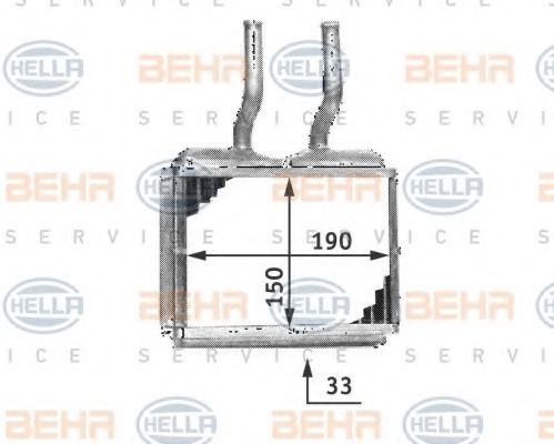 BEHR HELLA SERVICE 8FH 351 313-021 Теплообменник, отопление салона для OPEL CORSA B (Опель Корса б) BEHR HELLA SERVICE 8FH 351 313-021 Теплообменник, отопление салона для OPEL CORSA B (Опель Корса б)