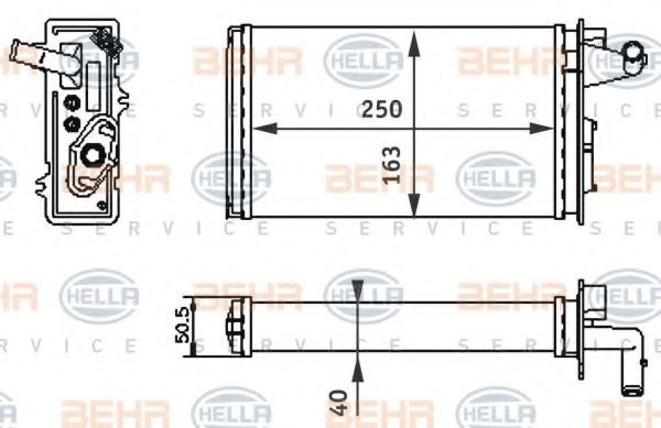BEHR HELLA SERVICE 8FH 351 313-041 Теплообменник, отопление салона для FIAT TEMPRA (Фиат Тэмпра) BEHR HELLA SERVICE 8FH 351 313-041 Теплообменник, отопление салона для FIAT TEMPRA (Фиат Тэмпра)