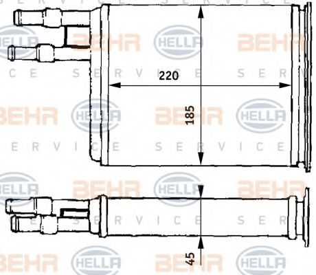 BEHR HELLA SERVICE 8FH 351 313-171 Теплообменник, отопление салона для FIAT (Фиат) BEHR HELLA SERVICE 8FH 351 313-171 Теплообменник, отопление салона для FIAT (Фиат)
