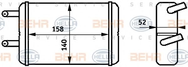 BEHR HELLA SERVICE 8FH 351 313-331 Теплообменник, отопление салона для TOYOTA COROLLA (Тойота/тоета Cоролла)
