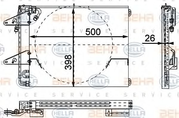 BEHR HELLA SERVICE 8FC 351 317-191 Конденсатор, кондиционер для BMW 7 (Бмв 7) BEHR HELLA SERVICE 8FC 351 317-191 Конденсатор, кондиционер для BMW 7 (Бмв 7)