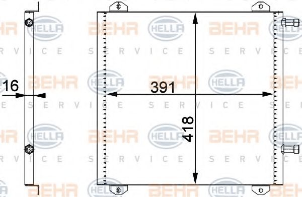BEHR HELLA SERVICE 8FC 351 317-771 Конденсатор, кондиционер для RENAULT CLIO I (Рено Cлио и) BEHR HELLA SERVICE 8FC 351 317-771 Конденсатор, кондиционер для RENAULT CLIO I (Рено Cлио и)