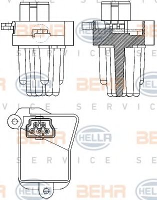 BEHR HELLA SERVICE 5HL 351 321-331 Регулятор, вентилятор салона для BMW 7 (Бмв 7) BEHR HELLA SERVICE 5HL 351 321-331 Регулятор, вентилятор салона для BMW 7 (Бмв 7)