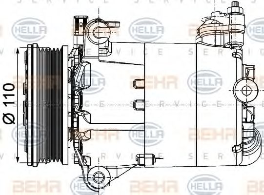 BEHR HELLA SERVICE 8FK 351 334-351 Компрессор, кондиционер для LAND ROVER LR2 (Ленд ровер/лэнд ровер Лр2) BEHR HELLA SERVICE 8FK 351 334-351 Компрессор, кондиционер для LAND ROVER LR2 (Ленд ровер/лэнд ровер Лр2)