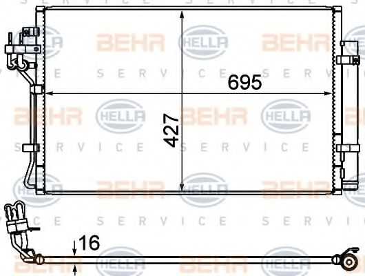 BEHR HELLA SERVICE 8FC 351 344-644 Конденсатор, кондиционер для HYUNDAI (Хендай) BEHR HELLA SERVICE 8FC 351 344-644 Конденсатор, кондиционер для HYUNDAI (Хендай)