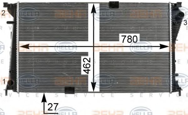 BEHR HELLA SERVICE 8MK 376 700-371 Радиатор, охлаждение двигателя 