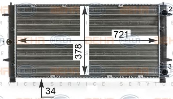 BEHR HELLA SERVICE 8MK 376 700-481 Радиатор, охлаждение двигателя для VOLKSWAGEN T4 MULTIVAN (Фольксваген Т4 мултиvан) BEHR HELLA SERVICE 8MK 376 700-481 Радиатор, охлаждение двигателя для VOLKSWAGEN T4 MULTIVAN (Фольксваген Т4 мултиvан)