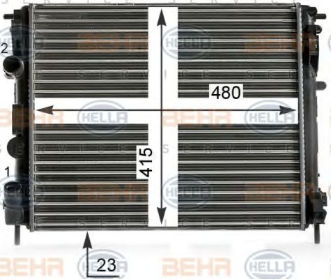 BEHR HELLA SERVICE 8MK 376 700-581 Радиатор, охлаждение двигателя для NISSAN KUBISTAR (Ниссан Кубистар) BEHR HELLA SERVICE 8MK 376 700-581 Радиатор, охлаждение двигателя для NISSAN KUBISTAR (Ниссан Кубистар)