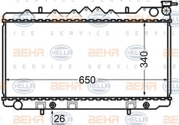 BEHR HELLA SERVICE 8MK 376 704-581 Радиатор, охлаждение двигателя для NISSAN PRIMERA (Ниссан Примера) BEHR HELLA SERVICE 8MK 376 704-581 Радиатор, охлаждение двигателя для NISSAN PRIMERA (Ниссан Примера)