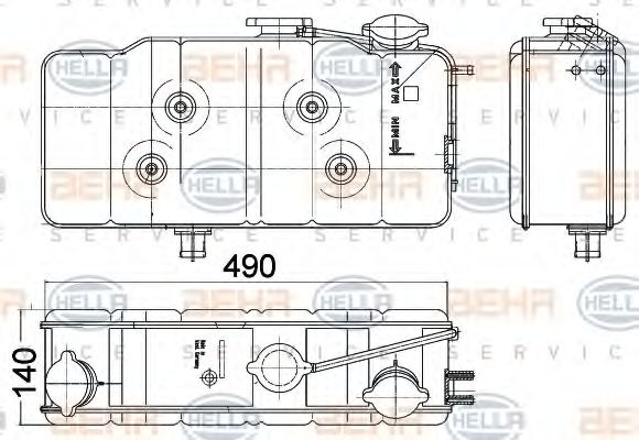 BEHR HELLA SERVICE 8MA 376 705-181 Компенсационный бак, охлаждающая жидкость для IVECO EURO (Ивеко Эуро) BEHR HELLA SERVICE 8MA 376 705-181 Компенсационный бак, охлаждающая жидкость для IVECO EURO (Ивеко Эуро)