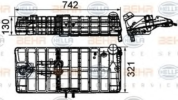 BEHR HELLA SERVICE 8MA 376 705-241 Компенсационный бак, охлаждающая жидкость для MAN (Ман) BEHR HELLA SERVICE 8MA 376 705-241 Компенсационный бак, охлаждающая жидкость для MAN (Ман)
