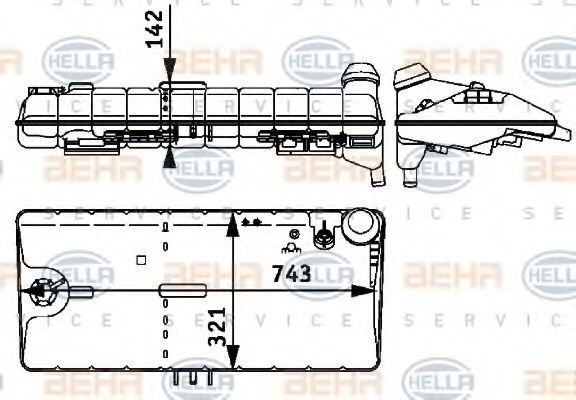 BEHR HELLA SERVICE 8MA 376 705-381 Компенсационный бак, охлаждающая жидкость для MAN (Ман) BEHR HELLA SERVICE 8MA 376 705-381 Компенсационный бак, охлаждающая жидкость для MAN (Ман)