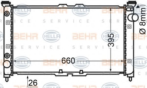 BEHR HELLA SERVICE 8MK 376 705-591 Радиатор, охлаждение двигателя для MAZDA EUNOS 800 (Мазда Эунос 800) BEHR HELLA SERVICE 8MK 376 705-591 Радиатор, охлаждение двигателя для MAZDA EUNOS 800 (Мазда Эунос 800)
