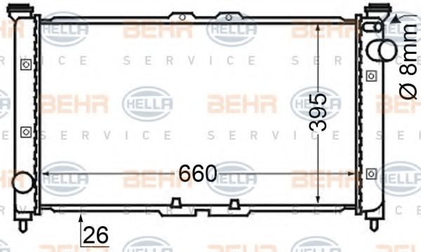 BEHR HELLA SERVICE 8MK 376 705-601 Радиатор, охлаждение двигателя для MAZDA EUNOS 800 (Мазда Эунос 800) BEHR HELLA SERVICE 8MK 376 705-601 Радиатор, охлаждение двигателя для MAZDA EUNOS 800 (Мазда Эунос 800)