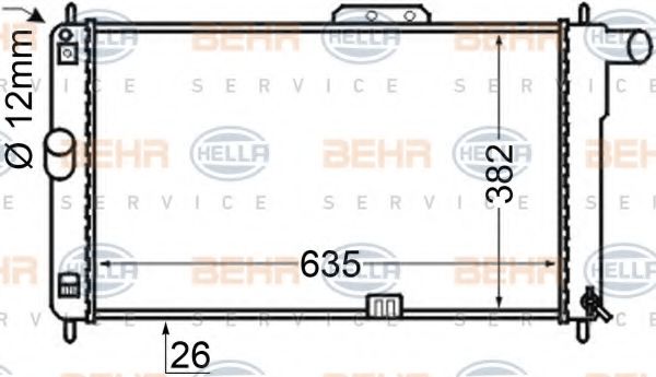 BEHR HELLA SERVICE 8MK 376 705-641 Радиатор, охлаждение двигателя для DAEWOO (Дэу) BEHR HELLA SERVICE 8MK 376 705-641 Радиатор, охлаждение двигателя для DAEWOO (Дэу)