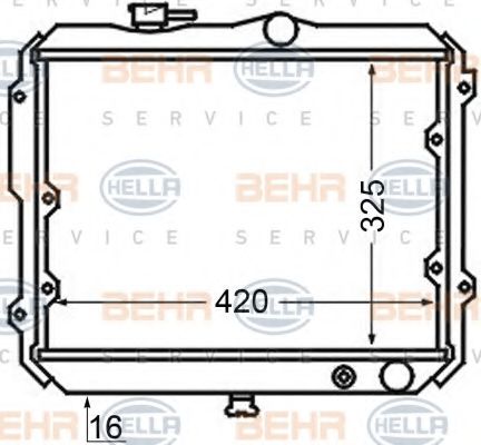 BEHR HELLA SERVICE 8MK 376 705-691 Радиатор, охлаждение двигателя для MITSUBISHI COLT II (Митсубиши/митсубиси Cолт 2) BEHR HELLA SERVICE 8MK 376 705-691 Радиатор, охлаждение двигателя для MITSUBISHI COLT II (Митсубиши/митсубиси Cолт 2)