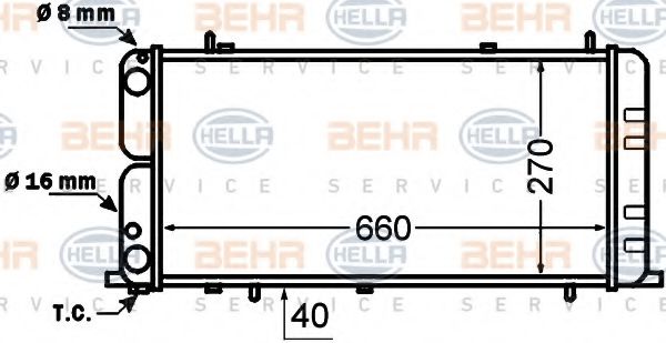 BEHR HELLA SERVICE 8MK 376 705-731 Радиатор, охлаждение двигателя для AUDI 100 (Ауди 100) BEHR HELLA SERVICE 8MK 376 705-731 Радиатор, охлаждение двигателя для AUDI 100 (Ауди 100)