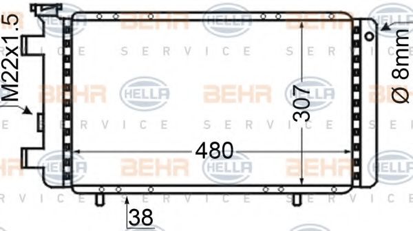 BEHR HELLA SERVICE 8MK 376 705-781 Радиатор, охлаждение двигателя для RENAULT FUEGO (Рено Фуэго) BEHR HELLA SERVICE 8MK 376 705-781 Радиатор, охлаждение двигателя для RENAULT FUEGO (Рено Фуэго)