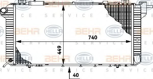 BEHR HELLA SERVICE 8MK 376 706-001 Радиатор, охлаждение двигателя для NISSAN URVAN (Ниссан Урvан) BEHR HELLA SERVICE 8MK 376 706-001 Радиатор, охлаждение двигателя для NISSAN URVAN (Ниссан Урvан)