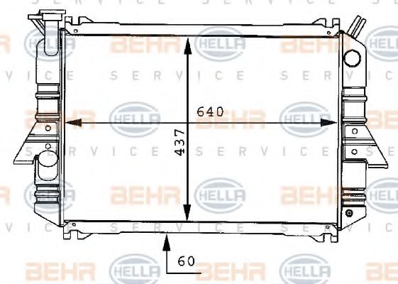 BEHR HELLA SERVICE 8MK 376 706-261 Радиатор, охлаждение двигателя для NISSAN (Ниссан) BEHR HELLA SERVICE 8MK 376 706-261 Радиатор, охлаждение двигателя для NISSAN (Ниссан)