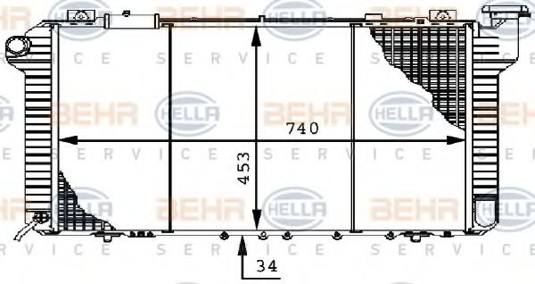 BEHR HELLA SERVICE 8MK 376 706-291 Радиатор, охлаждение двигателя 