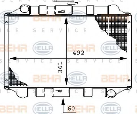 BEHR HELLA SERVICE 8MK 376 706-351 Радиатор, охлаждение двигателя 
